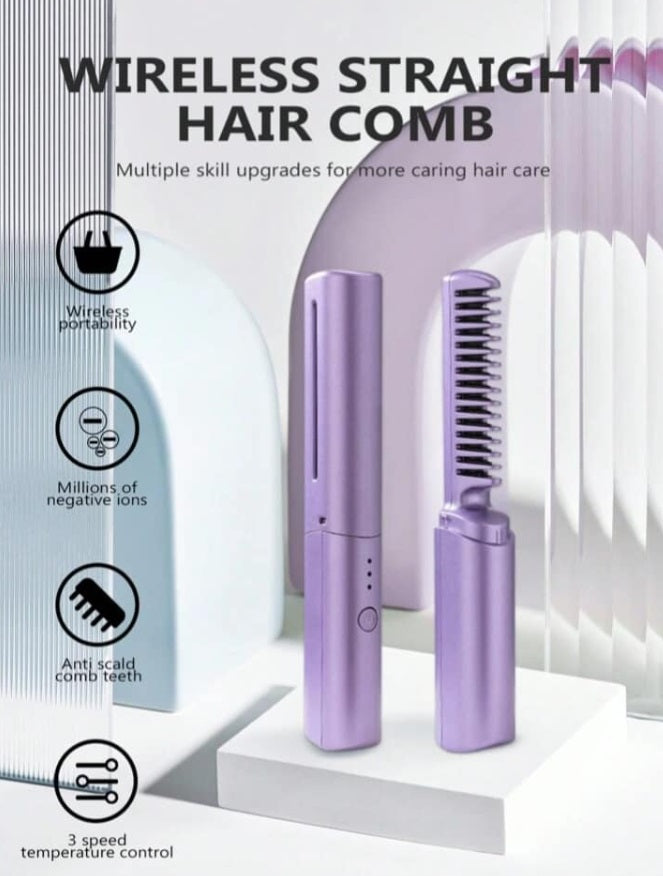Portable Rechargeable Hair Straightener Comb