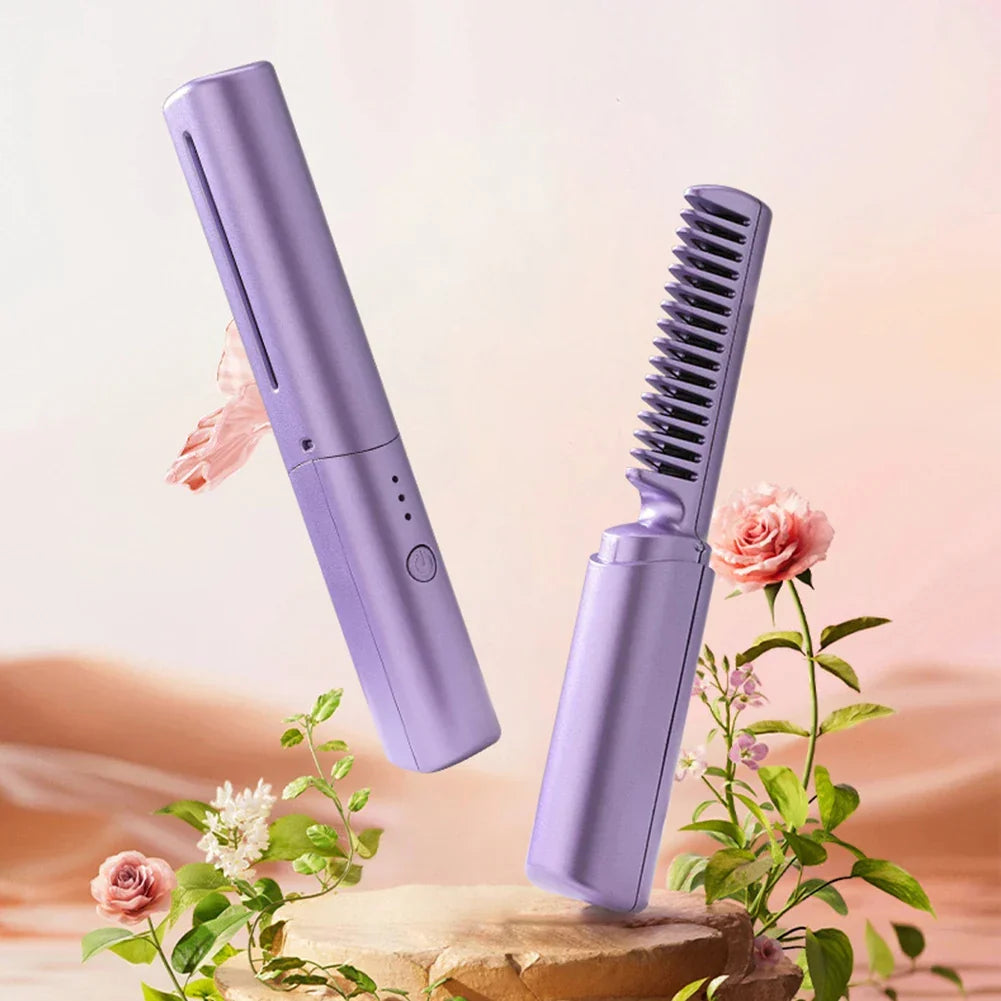 Portable Rechargeable Hair Straightener Comb